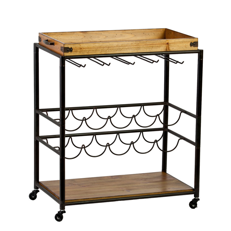 Celik Metal Bar Cart, Natural