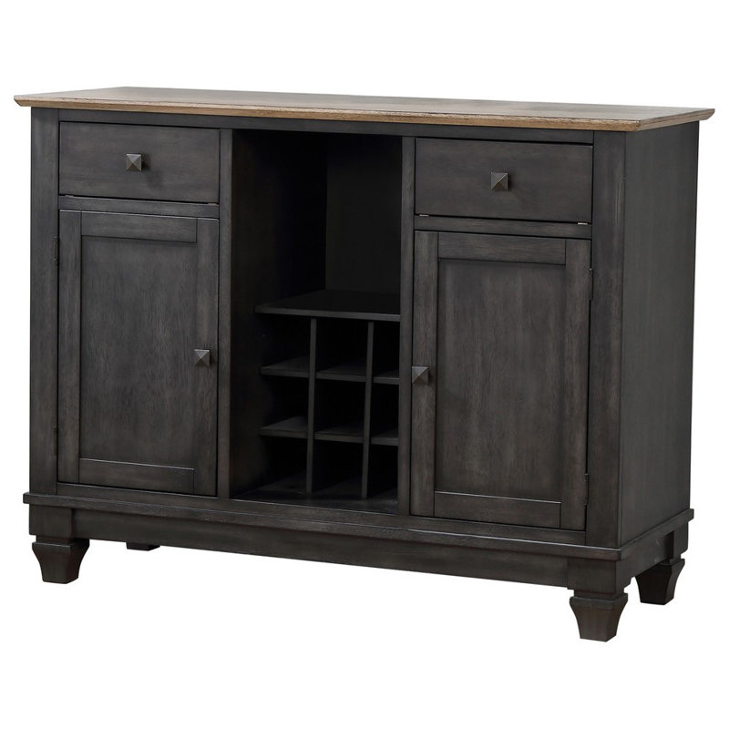 Armoire de rangement avec porte-bouteilles en bois 2 portes Huntingdon