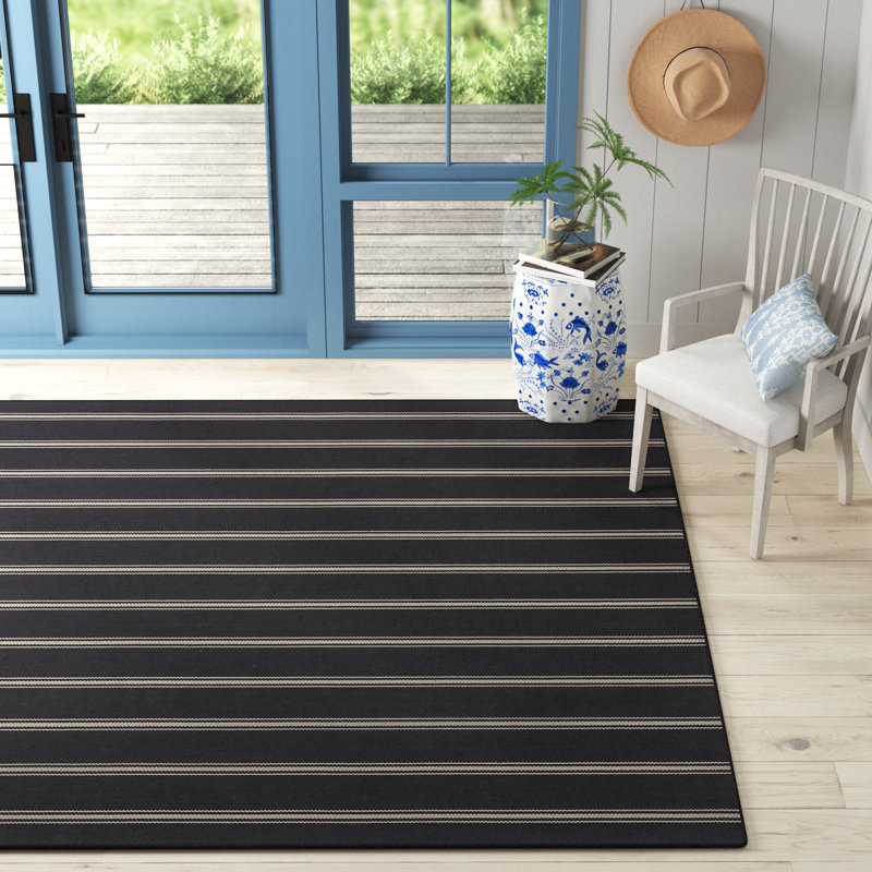 Edora Striped Indoor / Outdoor Rug, Rectangle 8' x 10'