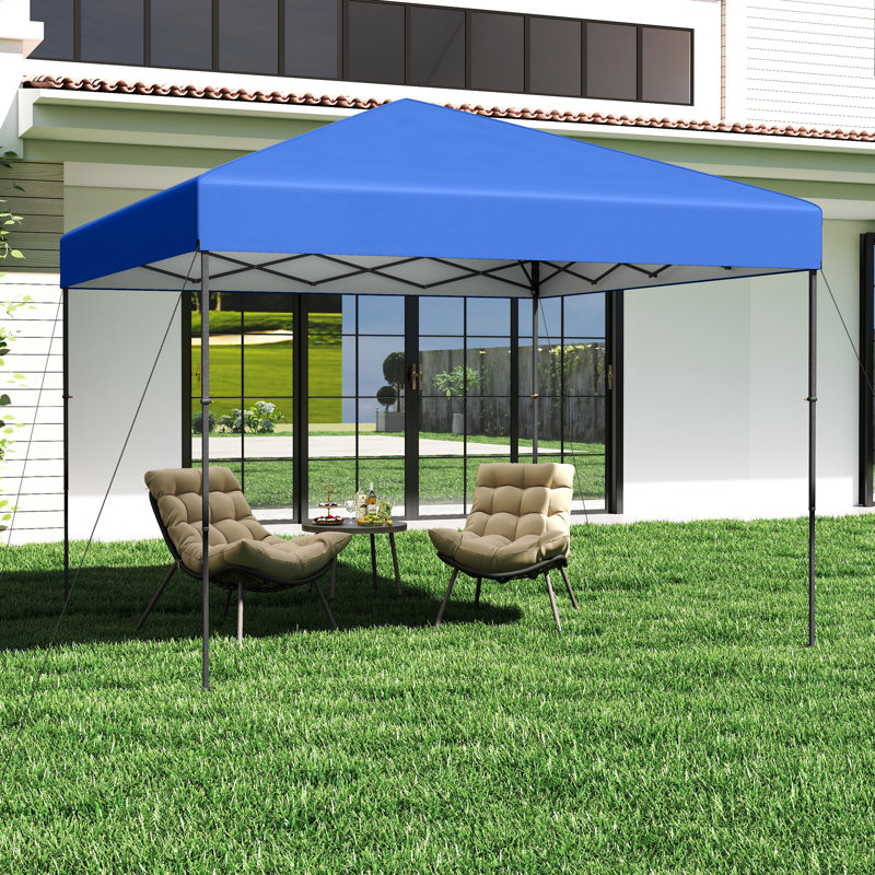 300 X 295 Cm Pop Up Canopy Tent Blue Foldable Outdoor Sunshade Patio Shelter Gazebo, Blue