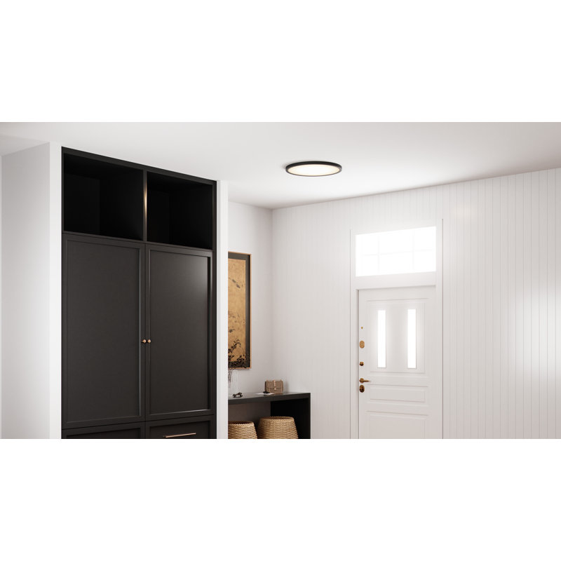 Naquin Acrylic LED Flush Mount, 1" H x 15" W x 15" D, Brushed Nickel