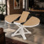 Table de salle à manger extensible rétro avec une rallonge de 12 po pour la salle à manger et le salon (bois de chêne naturel et blanc cassé)-518096797