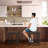 Upholstered Counter Stool With Metal Frame-1016983431