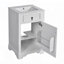 Meuble-lavabo de 20 pouces avec lavabo en céramique, porte à fermeture douce, tablette réglable et support de rangement fixé à la porte, idéal pour les petites salles de bain-70233305