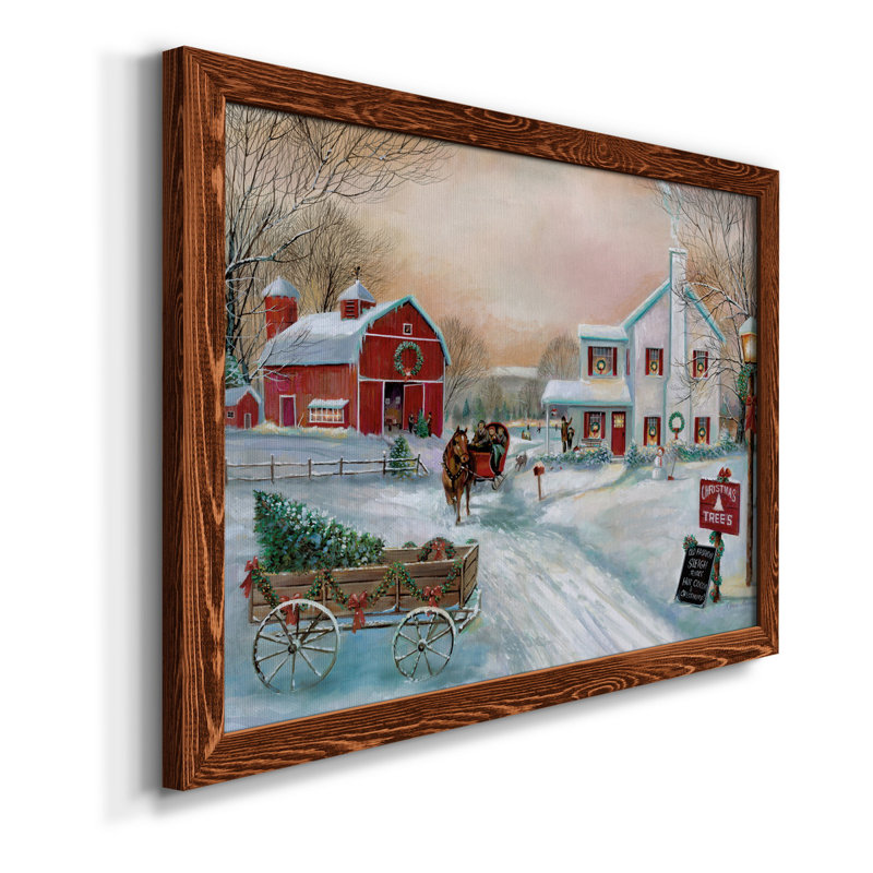 Christmas Tree Farm - Reproduction d'art sur toile encadrée, H 24 po x l 18 po x P 1,5 po, Érable