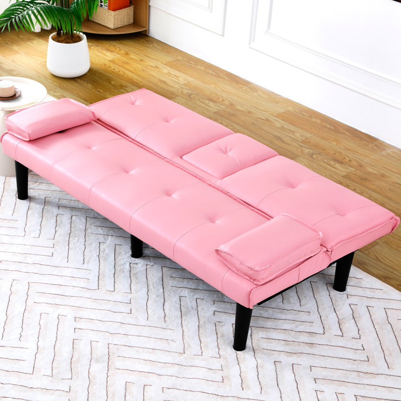 Lit multiple rose de 67 pouces avec porte-gobelet bien pensé pour se détendre dans des dortoirs, 67, Rose