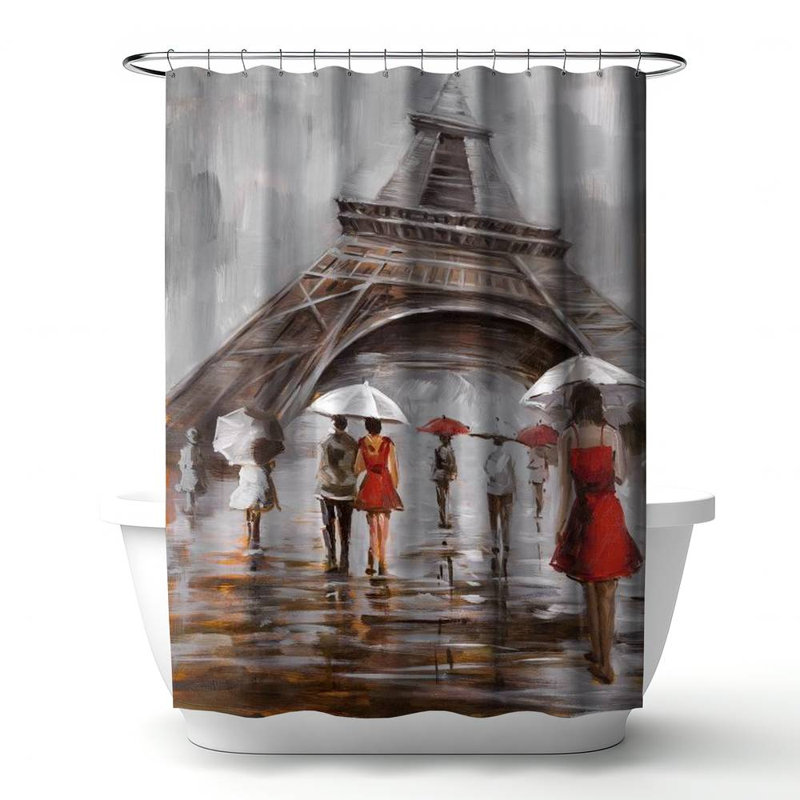 Shower Curtain CI206 – Polyester Shower Curtain, Dye Sublimation Print, 71" W × 74" L