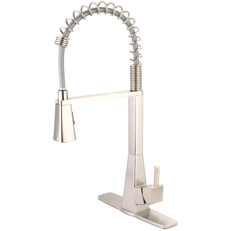 Olympia Faucets Pull Down Kitchen Faucet, Brushed Nickel