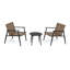 Ensemble de conversation moderne pour l'extérieur: 2 chaises en rotin PE + table d'appoint en acier noir et verre trempé - Durable et élégant