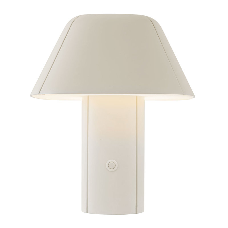 Folio 10-in Black dimmable LED Table Lamp, Pearl White