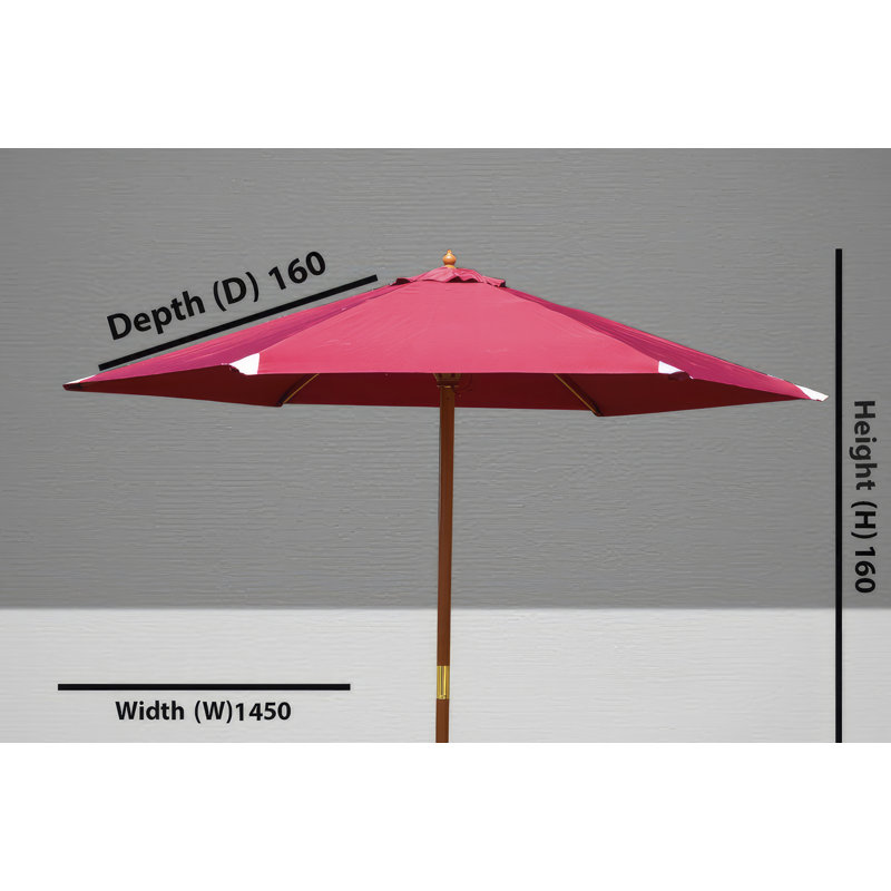 Laketta 145cm Market Parasol, Burgundy