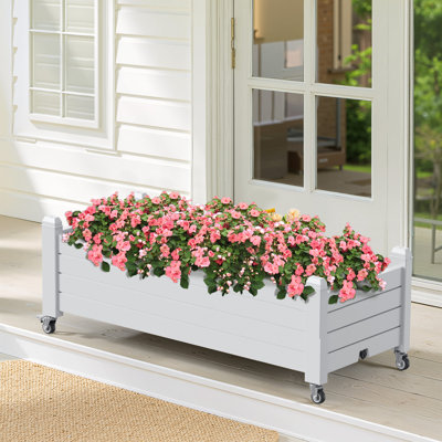 Lit de jardin surélevé avec réservoir à grande capacité avec réservoir d'eau intégré de 17,72 po x 43,31 po x H 17,56 po