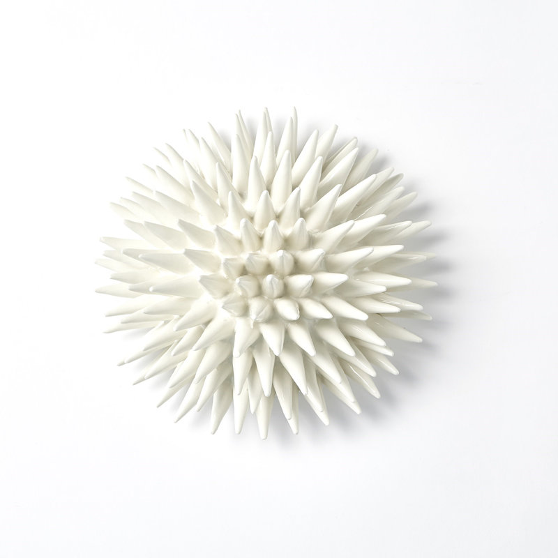 Urchin-White-Sm, 4.5" H x 9.25" W x 9.25" D