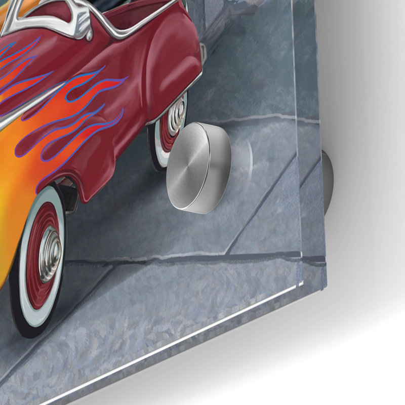 «Corner Toy Shop» par Bigelow, illustrations sur verre acrylique, H 24 po x l 36 po x P 0,2 po