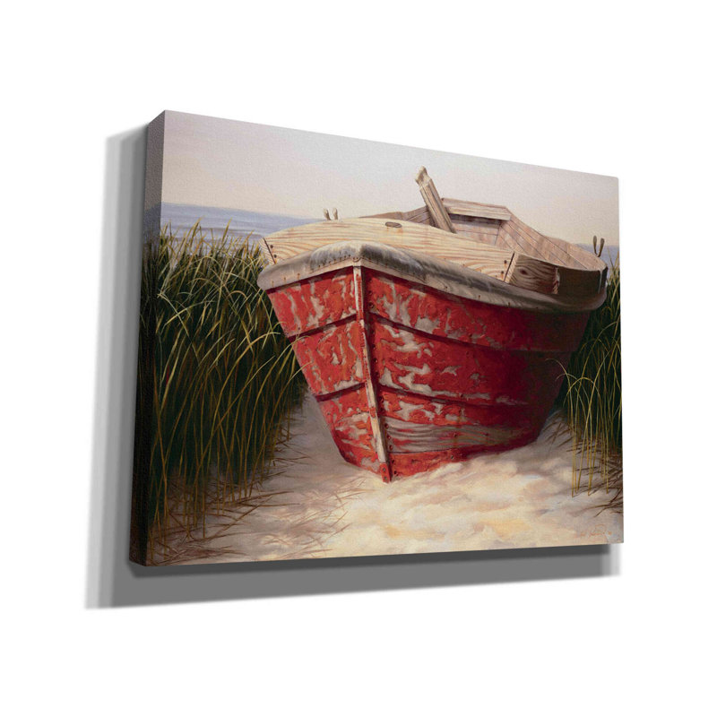 «Red Boat» par Karl Soderlund, impression sur toile tendue, H 26 po x l 34 po x P 1,5 po