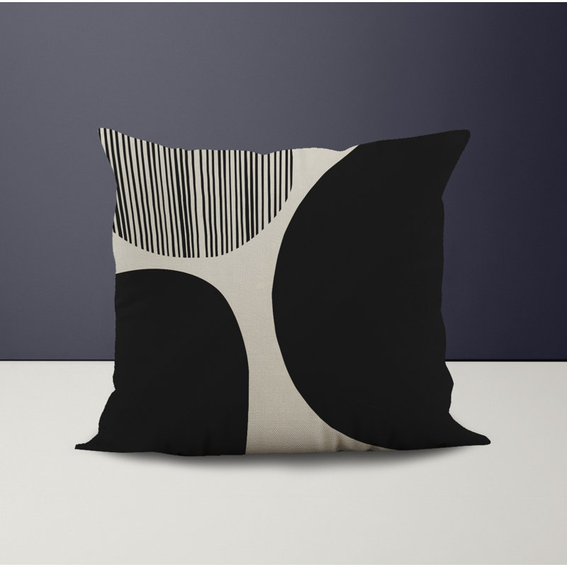 Jeté carré / extérieur en polyester Chamu, L 19 po x H 19 po, Noir