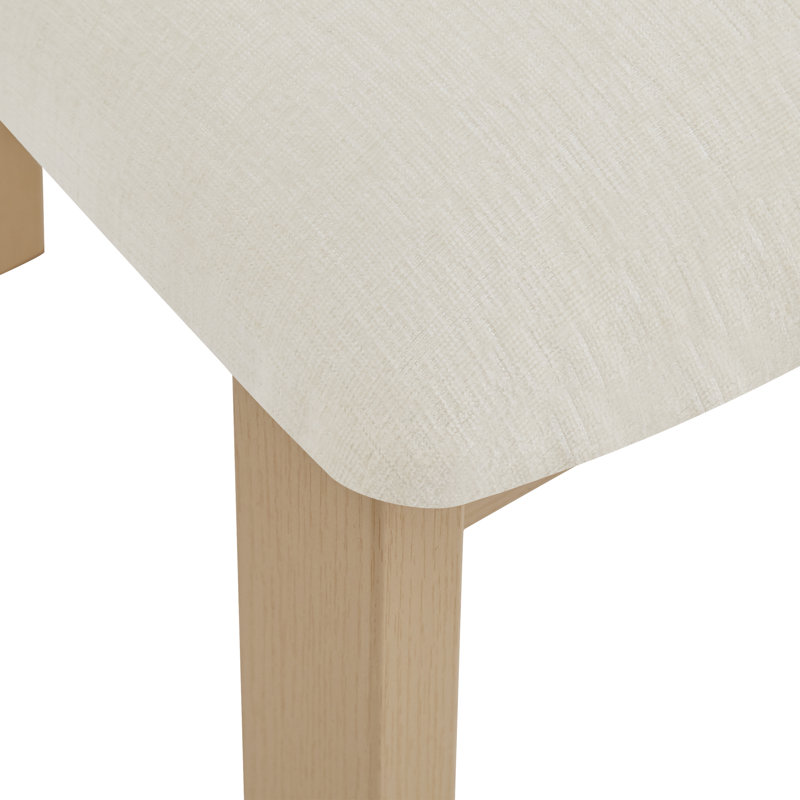 Chaises de salle à manger rembourrées Mathel, Polyester beige / cadre naturel, 2