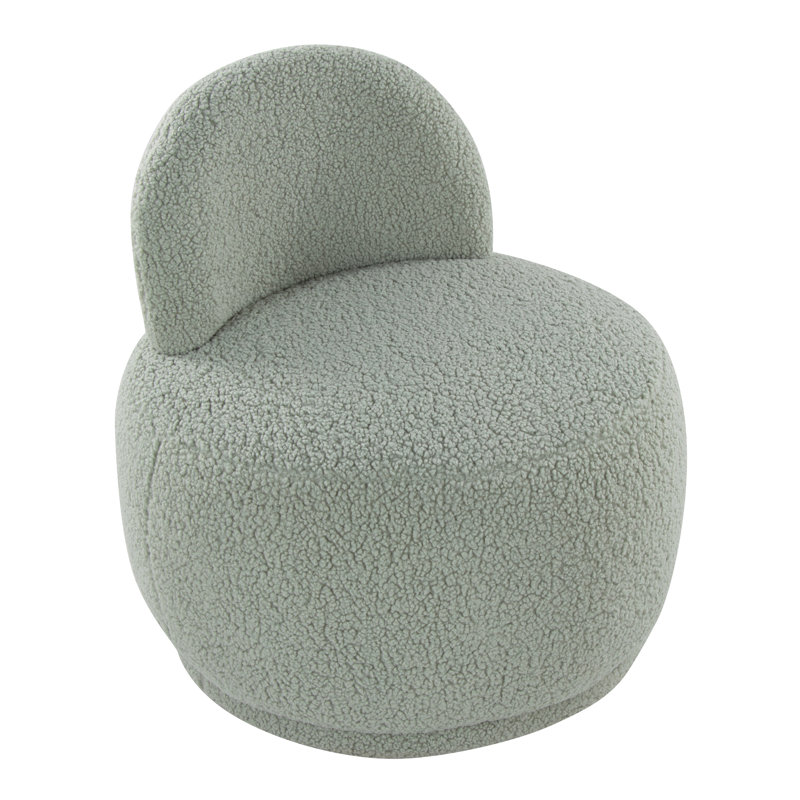 Alara Side Chair with Sherpa Fabric, Green Fabric