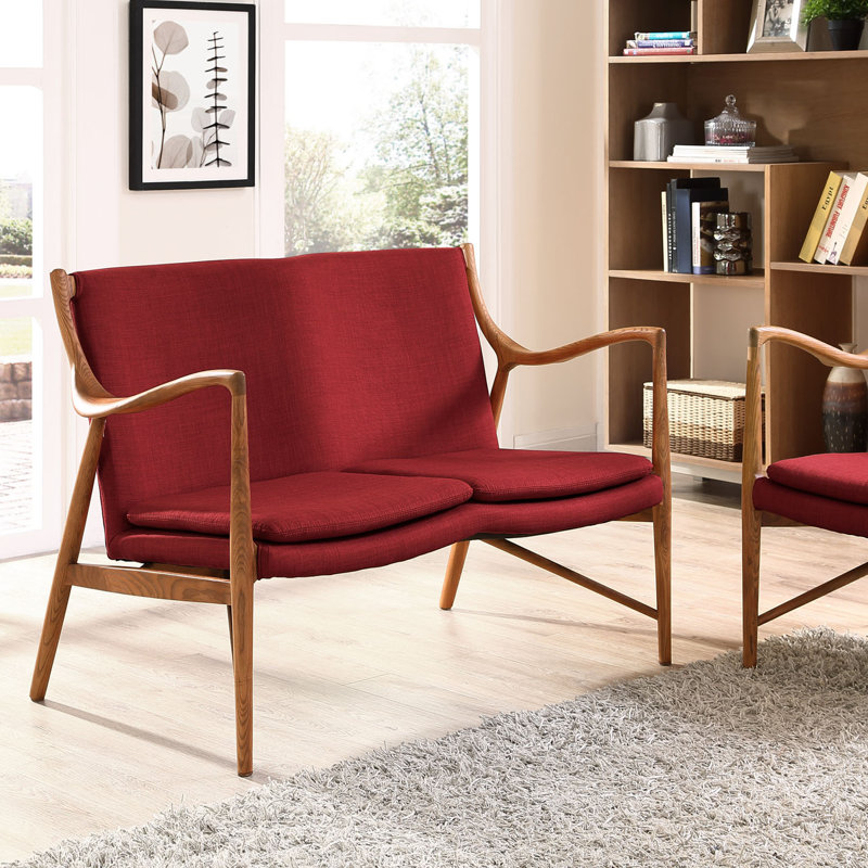 Causeuse Modway, Laine / viscose rouge érable