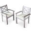 Chaises de salle à manger d'extérieur en bois massif (de 2) - Gris argenté pour 2 personnes avec - et caractéristiques