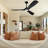 52'' Black Ceiling Fan with LED Lights with Remote App Control-88202007-88202008