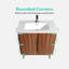 Ensemble de meuble-lavabo de salle de bain 16 po pour petit espace, petit meuble-lavabo moderne avec lavabo en céramique, ensemble d'armoire pour petit lavabo de salle de bain, chêne