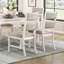 Ensemble de 2 chaises d'appoint de style campagne moderne, finition blanc antique, dossier rembourré, mobilier en bois | Idée de cadeau