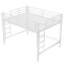Lit mezzanine en métal blanc de taille grand avec garde-corps, échelles doubles et assemblage rapide et facile pour une chambre à coucher stable et sécuritaire