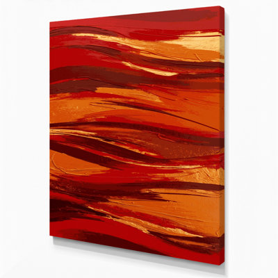 Abstract Landscape 8 Red Canvas Wall Art