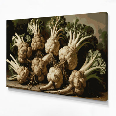 Légumes, art mural sur toile brun céleri-rave