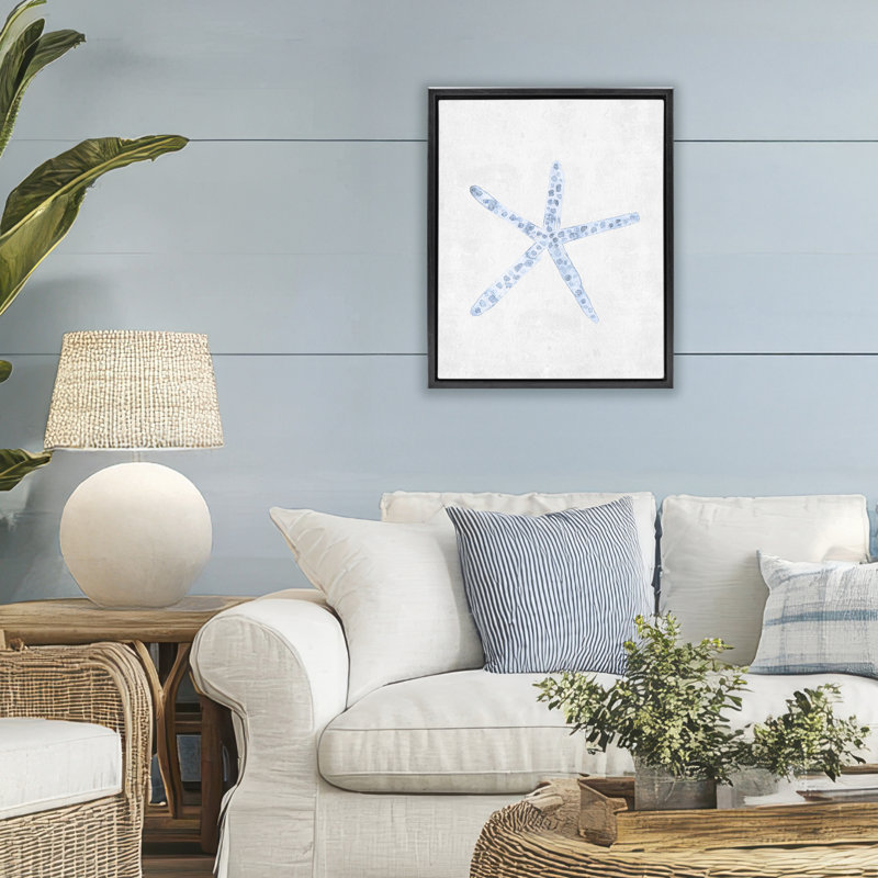 Étoile de mer avec cadre flottant à bras minces, design par Camila Juncos, Cadre flottant noir de jais, H 21 po x l 17 po