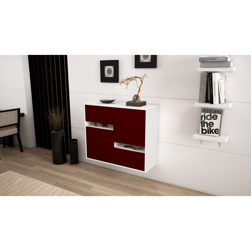Schulman 92cm Sideboard, White/Red