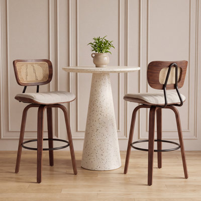 26" Upholstered Counter Height Swivel Bar Stools