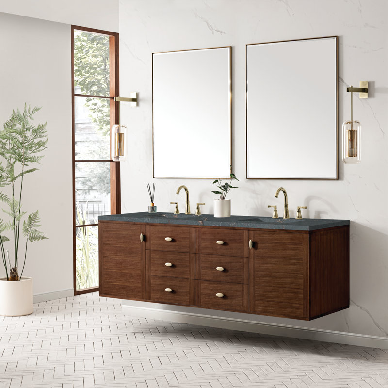 Amberly 72'' W Double Vanity, Parisien Bleu, 8" Widespread