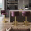 Tabouret de bar et tabouret de bar pivotant à 360 ° Giacamo avec dossier bas et base en acier inoxydable (ensemble de 1)-427771330-429582784-430837355