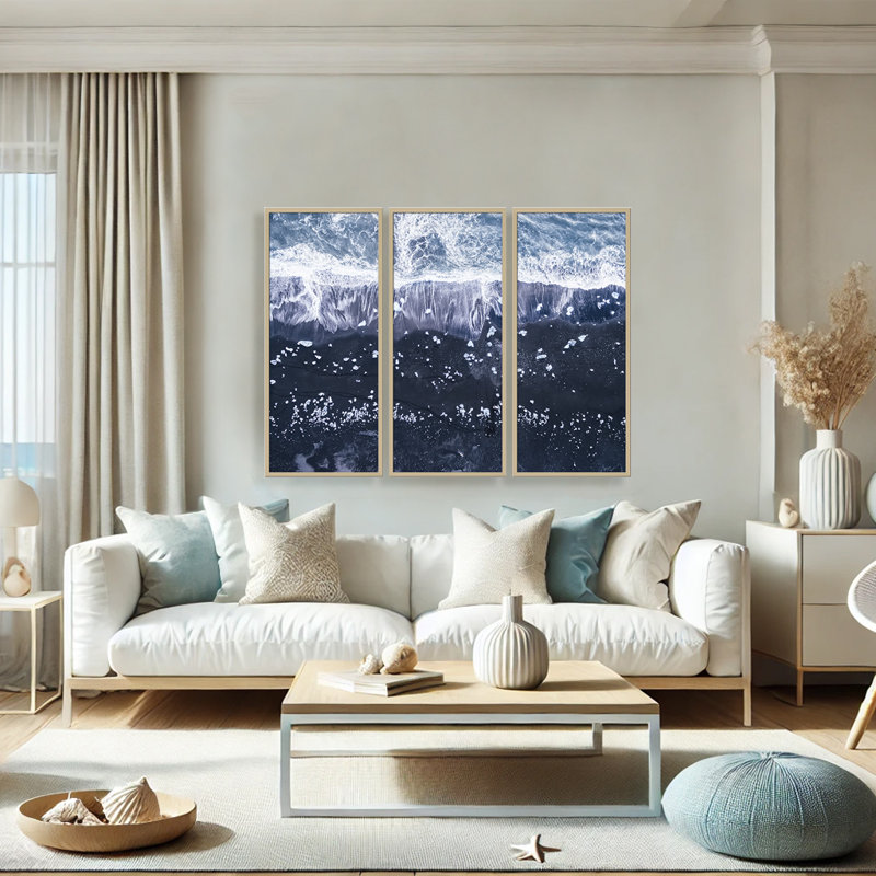 Coastal Retreat Jokulsarlon by  - 3 Piece Picture Frame Photograph Set on Paper, 24" H x 36" W