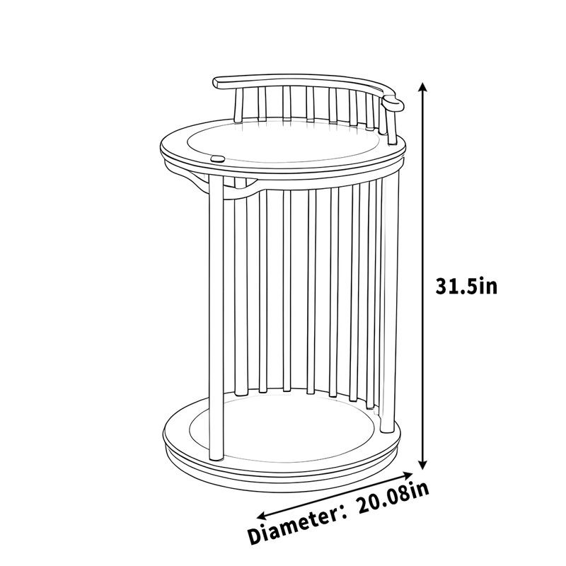Rangement circulaire en bois de rose