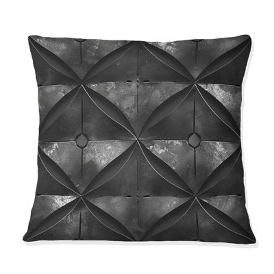 Coussin Beige gris Mid-Century Quatrefoil - Mid-Century