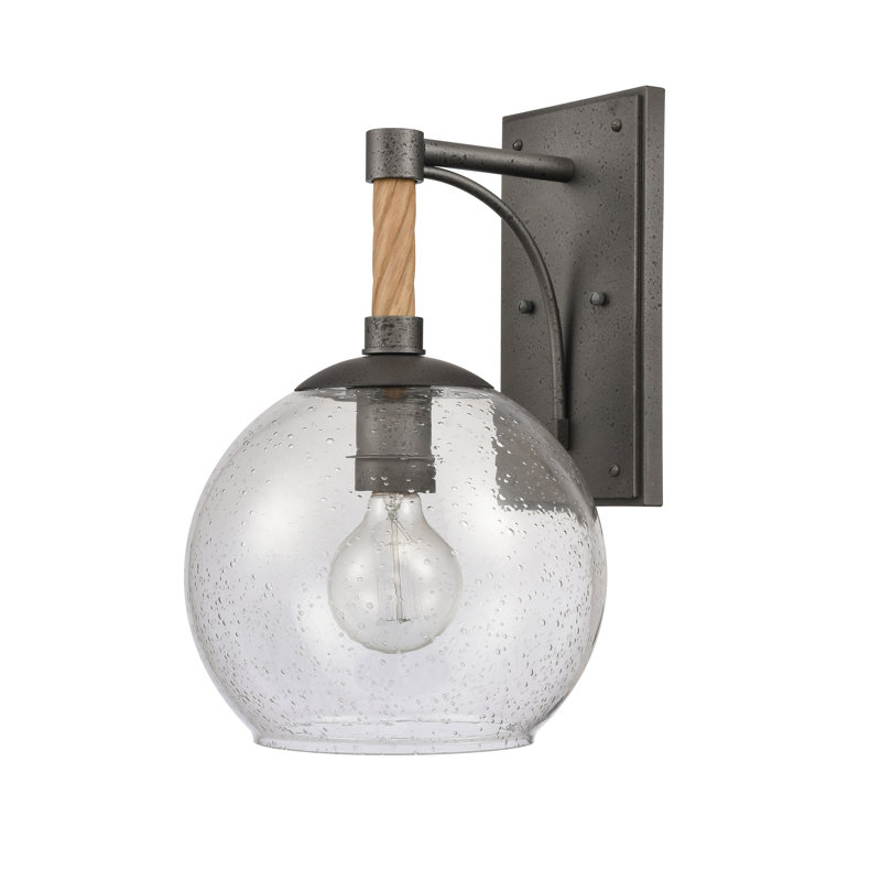 Applique murale d'extérieur 1 lumière 15,5 po Orlando - Fer Orlando, H 15,5 po x l 9,25 po x P 11 po