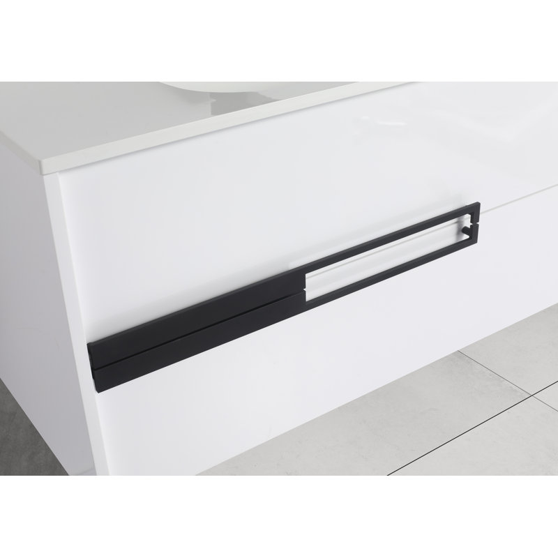 Brest 36 Inch Floating Bathroom Vanity with Sink – Wall-Mounted Wooden Vanity Cabinet with Basin, Soft-Close Storage & Modern Design