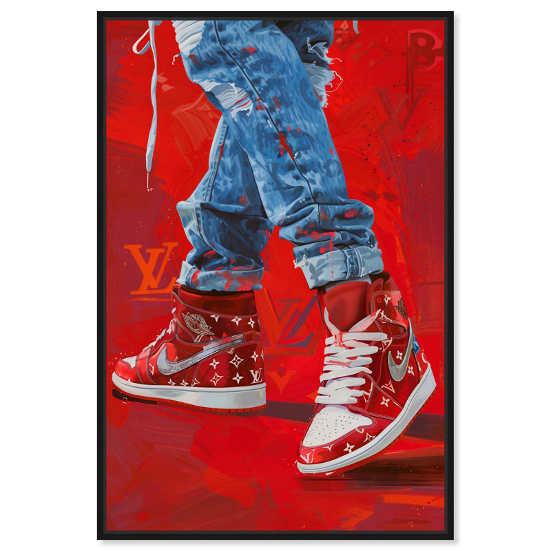 Toile «Bold Red Glam» par Art Remedy, Noir, H 16 po x l 11 po, Cadre flottant
