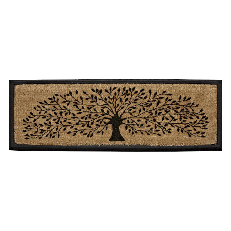 Tapis d'entrée double Dreven Tree of Life, Brun / noir, H 1 po x l 16 po x L 48 po