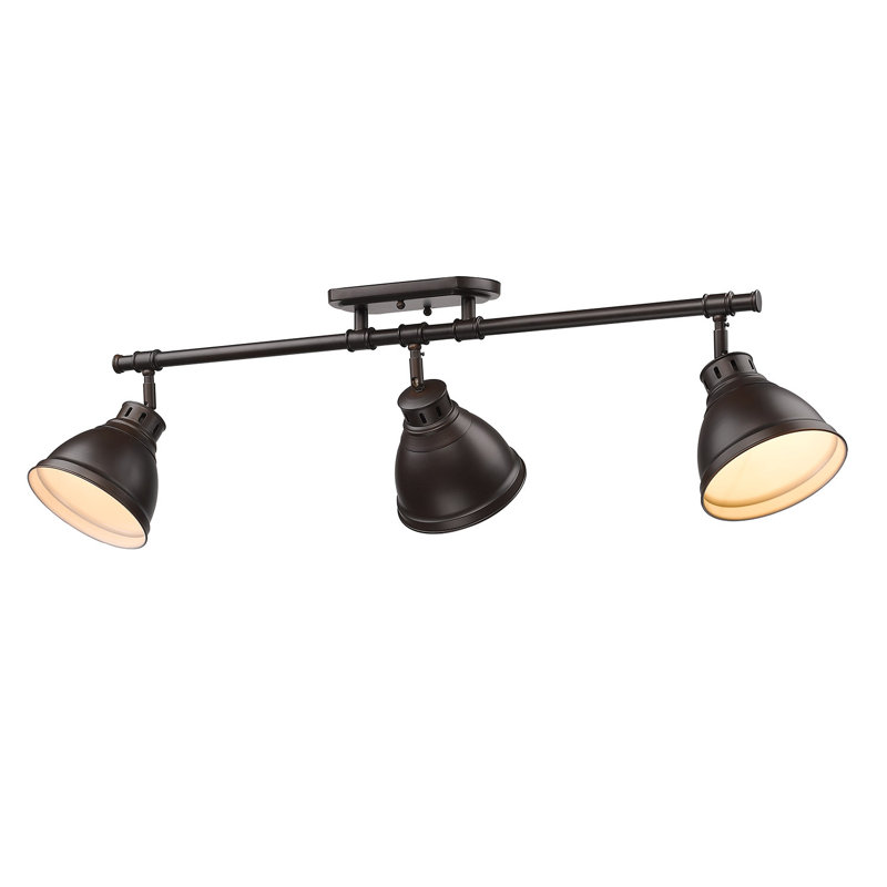Drakeford 35.375'' 3 -Light Fixed Track Track Kit with Dimmable and Adjustable Head, Rubbed Bronze, Rubbed Bronze