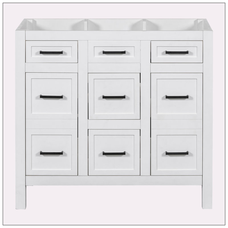 [Cabinet seulement] Meuble-lavabo blanc (lavabo non inclus)