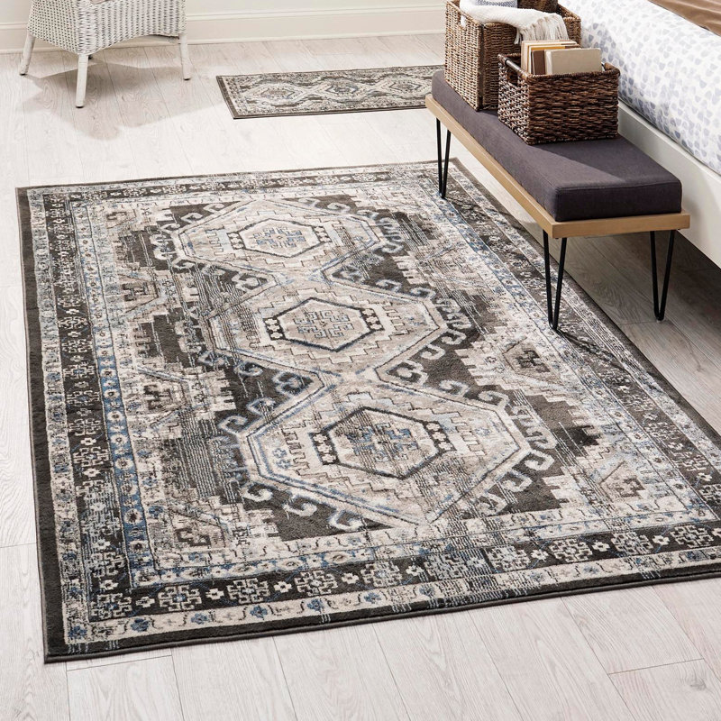 Tapis oriental gris Shanil, Rectangle 9 pi x 12 pi