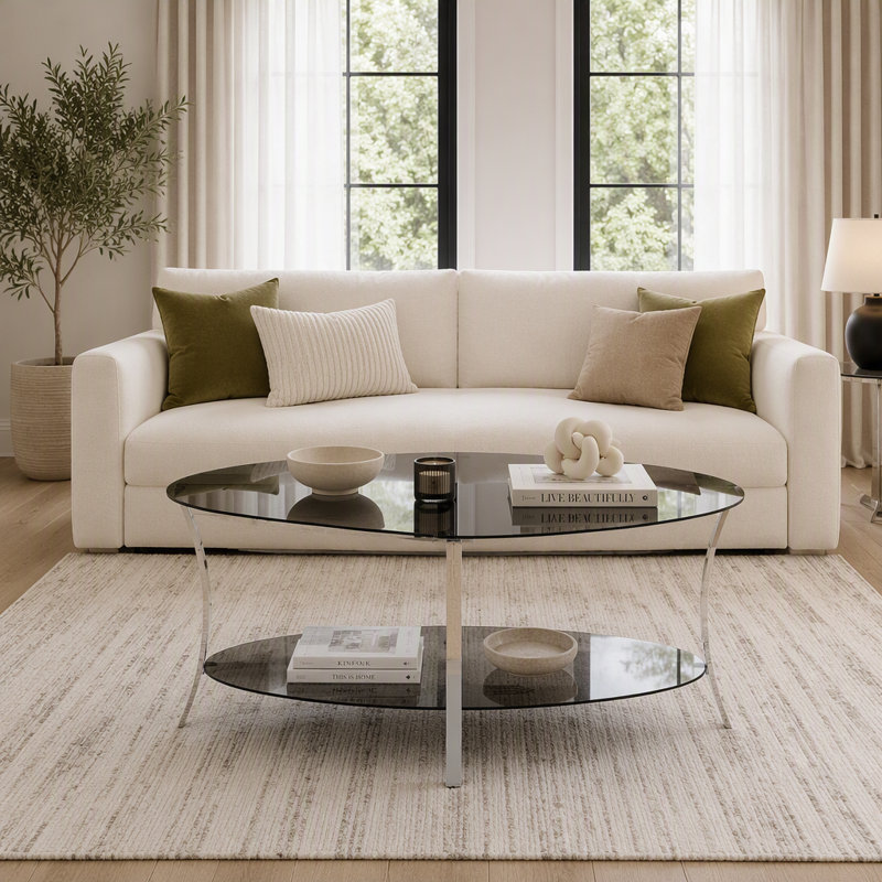 Table basse 43,3 po, Verre gris