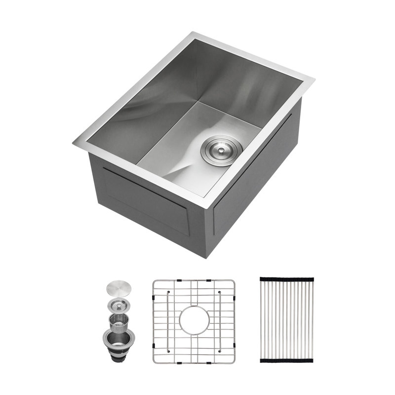 Évier de cuisine encastrable 14 po - évier de cuisine encastrable 14 po x 18 po x 9 po en acier inoxydable de calibre 16 profond 9 pouces