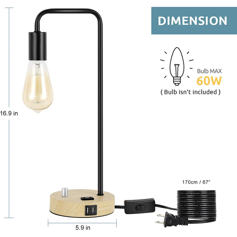 Wood USB Desk Lamp