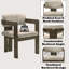Chaise d'appoint en microfibre polie et finition noyer Kriaris Destin-1131815669