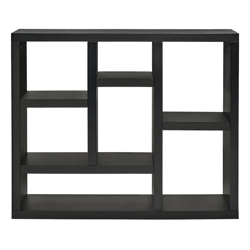 Black Manufactured Wood 7-Cube Freestanding Bookcase
